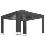 Vidaxl prieel met dubbel dak en led-lichtslinger 3x3 m antracietkleur