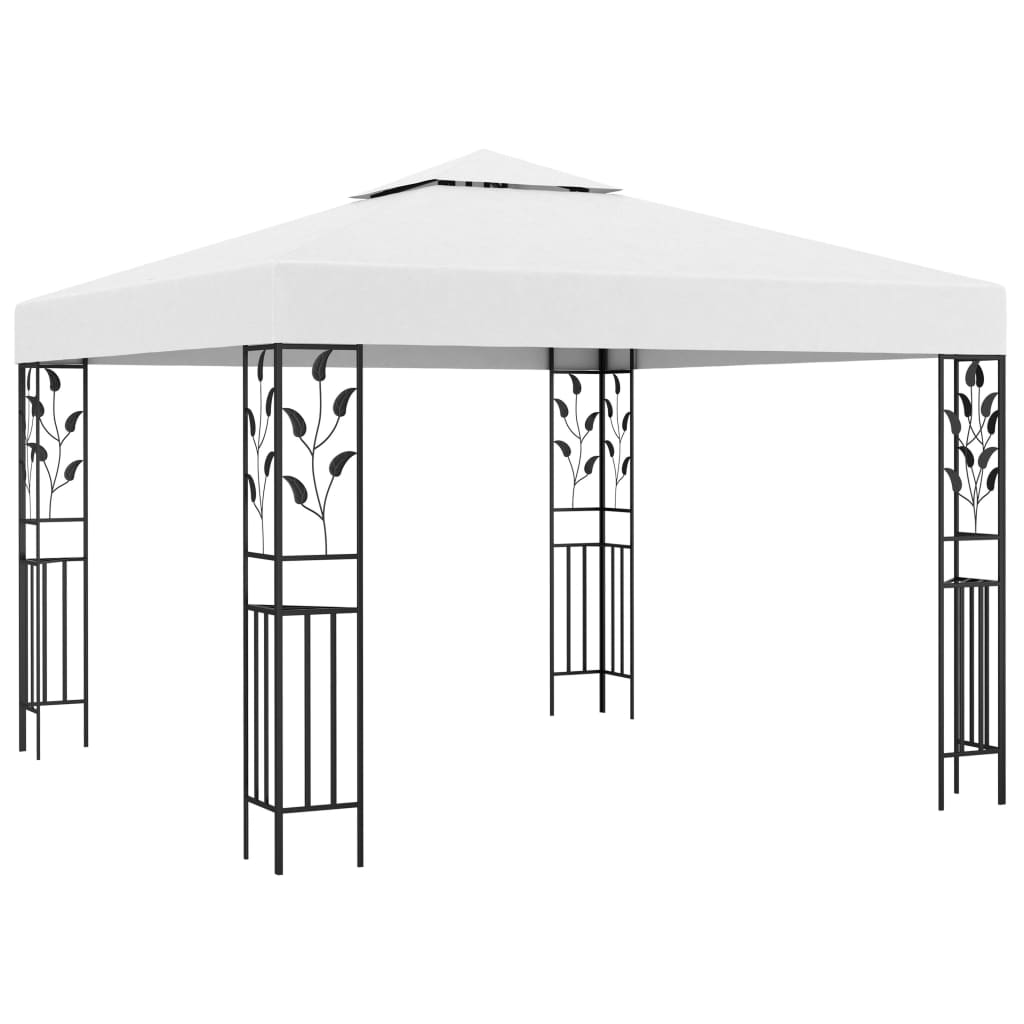 Vidaxl prieel met led-lichtslinger 3x3 m wit