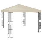 Vidaxl prieel met led-lichtslinger 3x3 m crèmekleurig