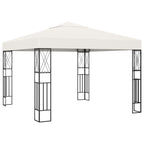 Vidaxl prieel met led-lichtslinger 3x3 m stof crèmekleurig