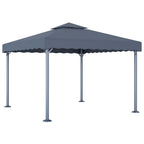 Vidaxl prieel met led-lichtslinger 300x300 cm aluminium antracietkleur