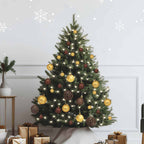 Vidaxl 60-delige kerstballenset met piek en 150 led's goud en brons