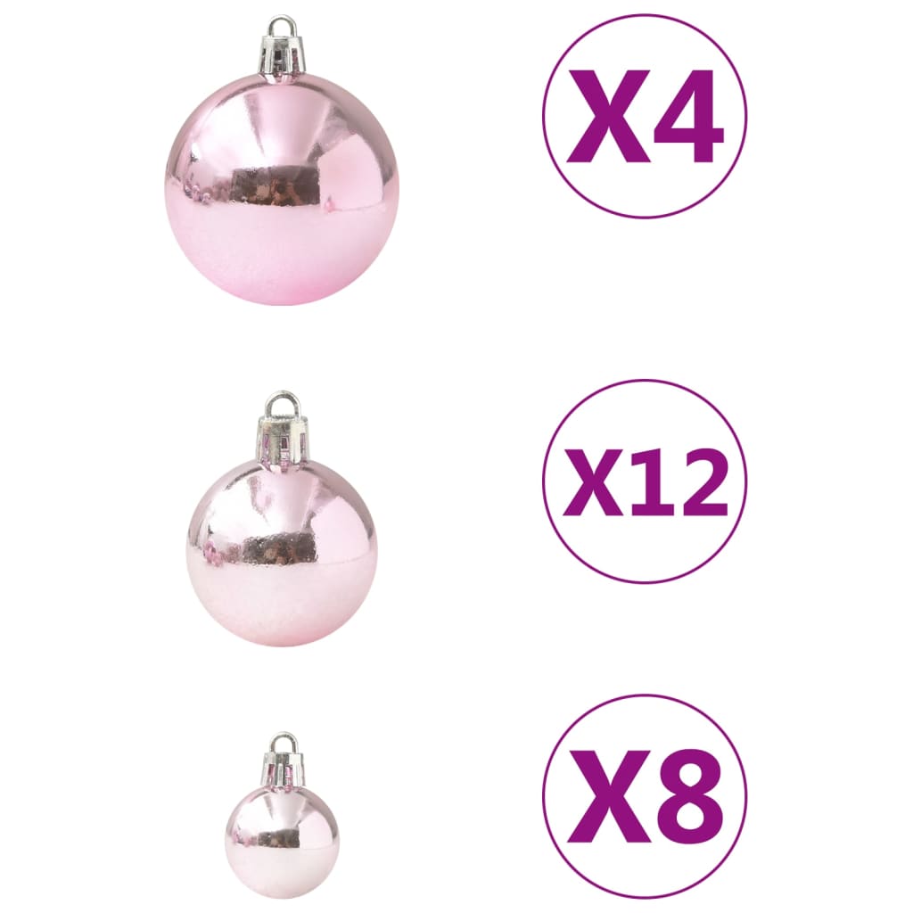 Vidaxl 100-delige kerstballenset roze