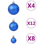 Vidaxl 100-delige kerstballenset blauw