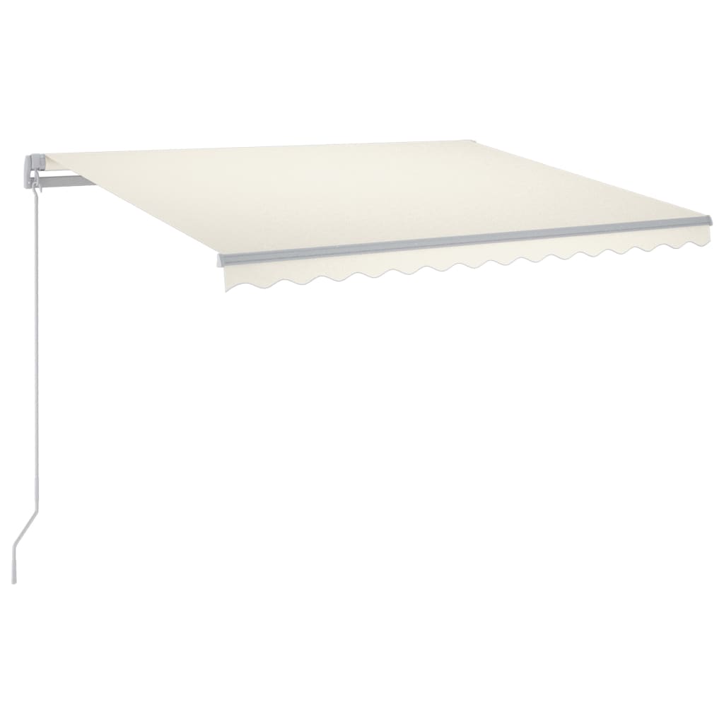 Vidaxl luifel handmatig uittrekbaar met led 300x250 cm crèmekleurig