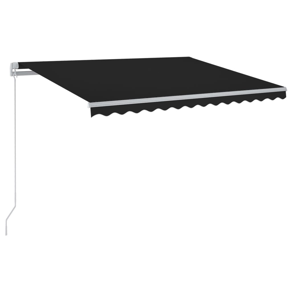 Vidaxl luifel handmatig uittrekbaar met led 300x250 cm antracietkleur