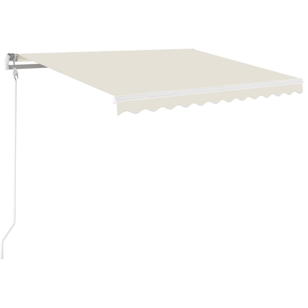 Vidaxl luifel handmatig uittrekbaar met led 350x250 cm crèmekleurig
