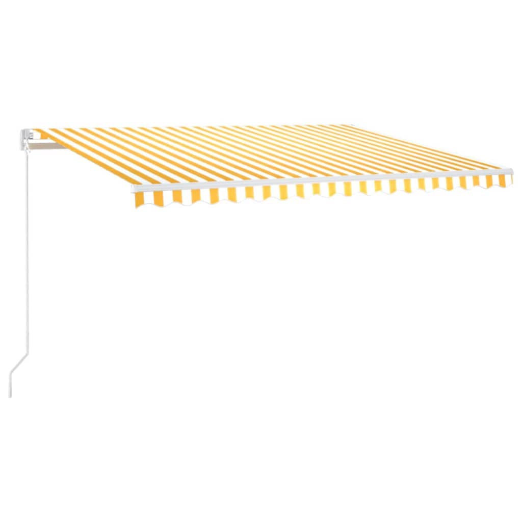 Vidaxl luifel handmatig uittrekbaar met led 400x300 cm geel en wit
