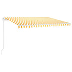 VidaXL Luifel handmatig uittrekbaar 450x300 cm geel en wit