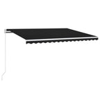 VidaXL Luifel handmatig uittrekbaar met LED 450x300 cm antracietkleur