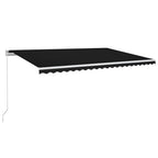 VidaXL Luifel handmatig uittrekbaar met LED 500x300 cm antracietkleur