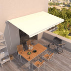 VidaXL Luifel automatisch uittrekbaar 500x300 cm crèmekleurig