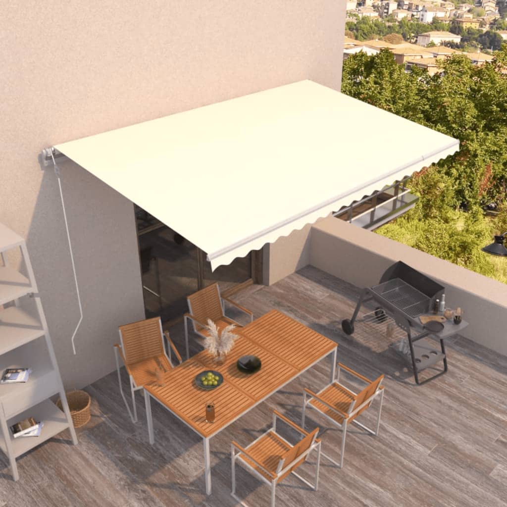 VidaXL Luifel automatisch uittrekbaar 500x300 cm crèmekleurig