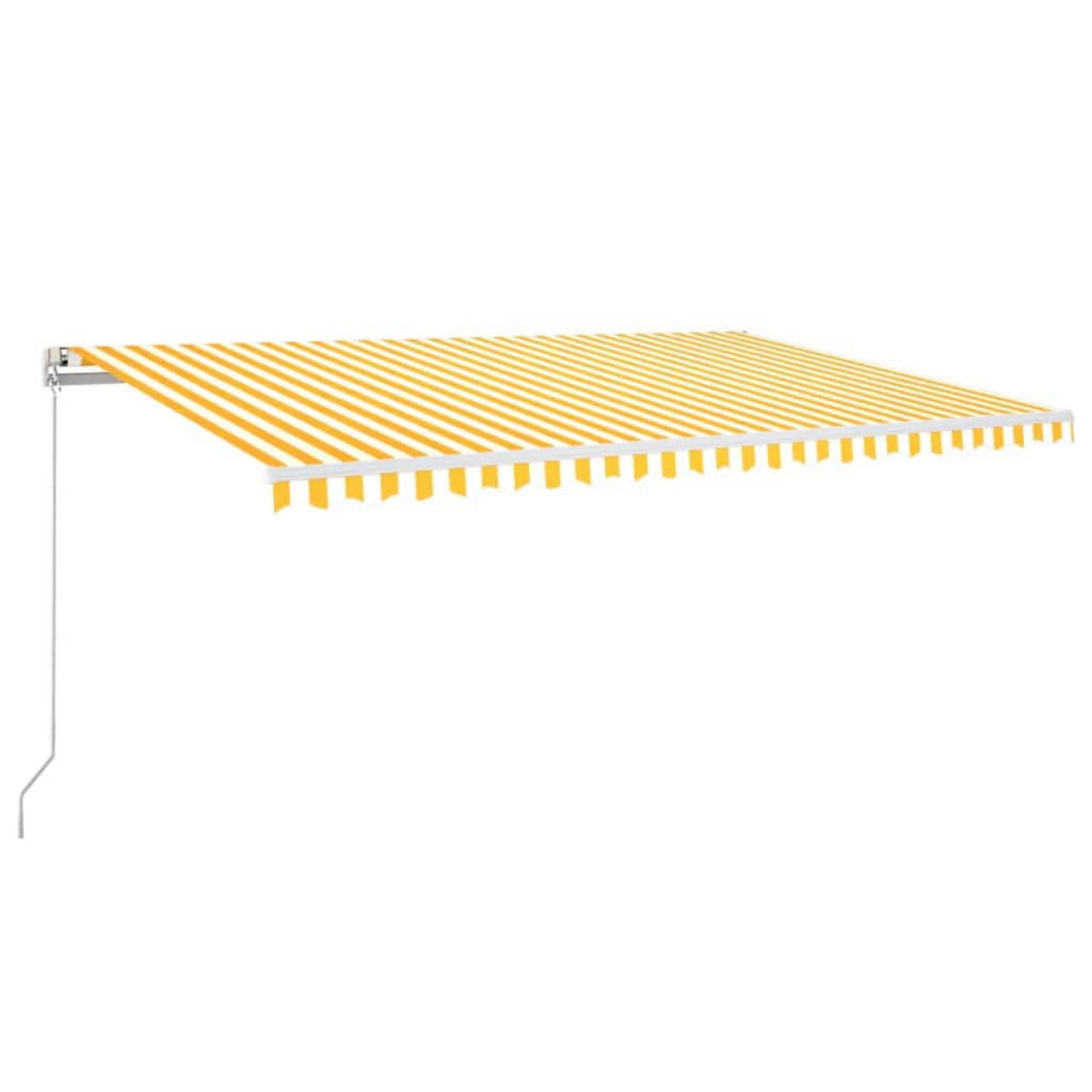 VidaXL Luifel automatisch uittrekbaar 500x300 cm geel en wit