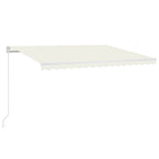 VidaXL Luifel handmatig uittrekbaar met LED 400x350 cm crèmekleurig