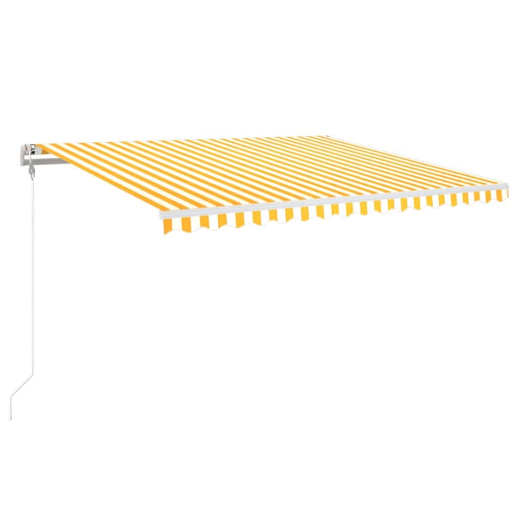 VidaXL Luifel automatisch uittrekbaar 400x350 cm geel en wit