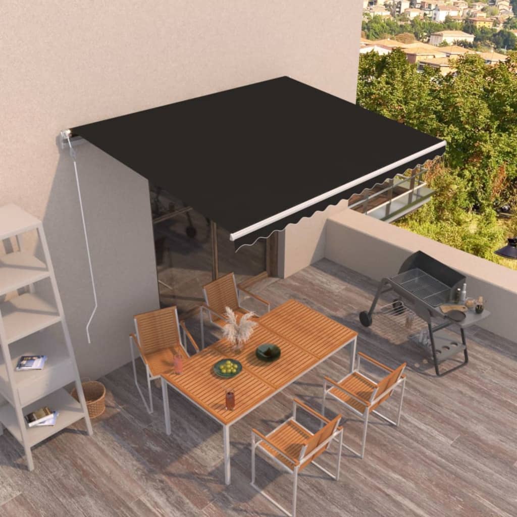 VidaXL Luifel automatisch uittrekbaar 400x350 cm antracietkleurig