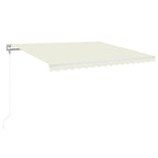VidaXL Luifel automatisch met LED en windsensor 400x350 cm crèmekleur
