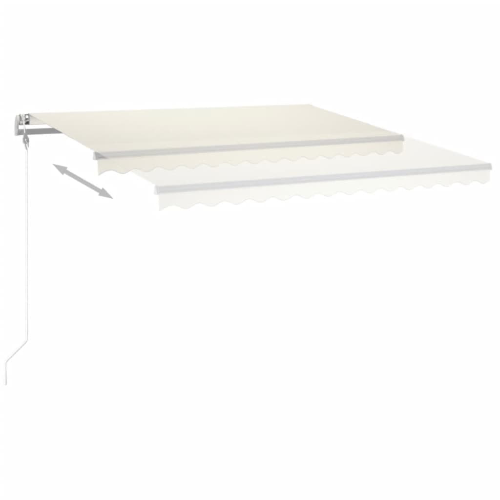 VidaXL Luifel automatisch met LED en windsensor 400x350 cm crèmekleur