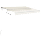 VidaXL Luifel handmatig uittrekbaar 450x350 cm crèmekleurig