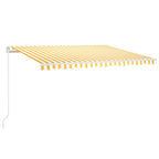 VidaXL Luifel handmatig uittrekbaar 450x350 cm geel en wit