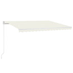 VidaXL Luifel handmatig uittrekbaar met LED 450x350 cm crèmekleurig