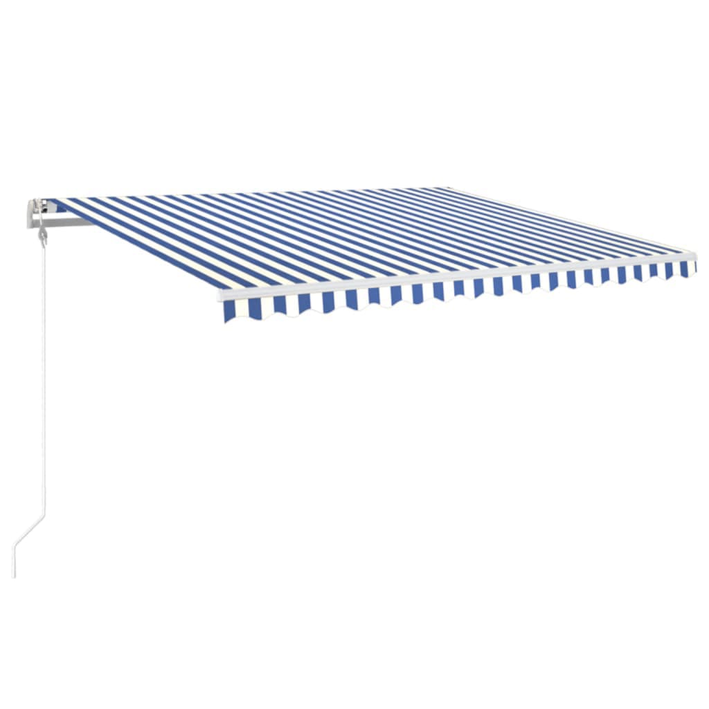 VidaXL Luifel automatisch uittrekbaar 450x350 cm blauw en wit
