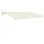 VidaXL Luifel automatisch uittrekbaar 450x350 cm crèmekleurig