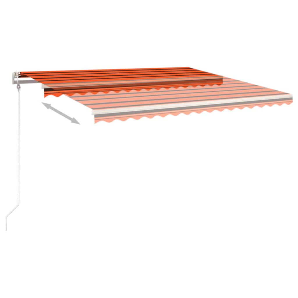 VidaXL Luifel automatisch uittrekbaar 450x350 cm oranje en bruin