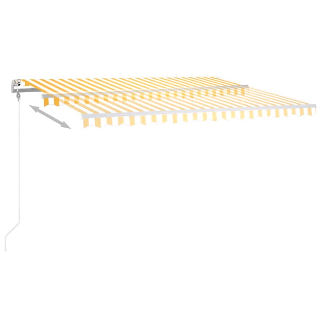 VidaXL Luifel automatisch met LED en windsensor 450x350 cm geel wit