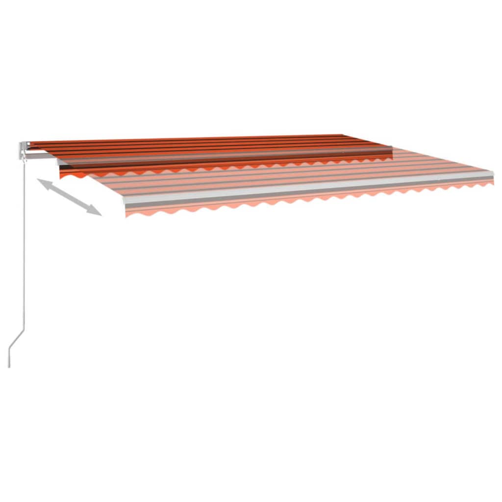 VidaXL Luifel handmatig uittrekbaar 500x350 cm oranje en bruin