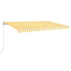 VidaXL Luifel handmatig uittrekbaar met LED 500x350 cm geel en wit