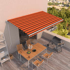 VidaXL Luifel automatisch uittrekbaar 500x350 cm oranje en bruin