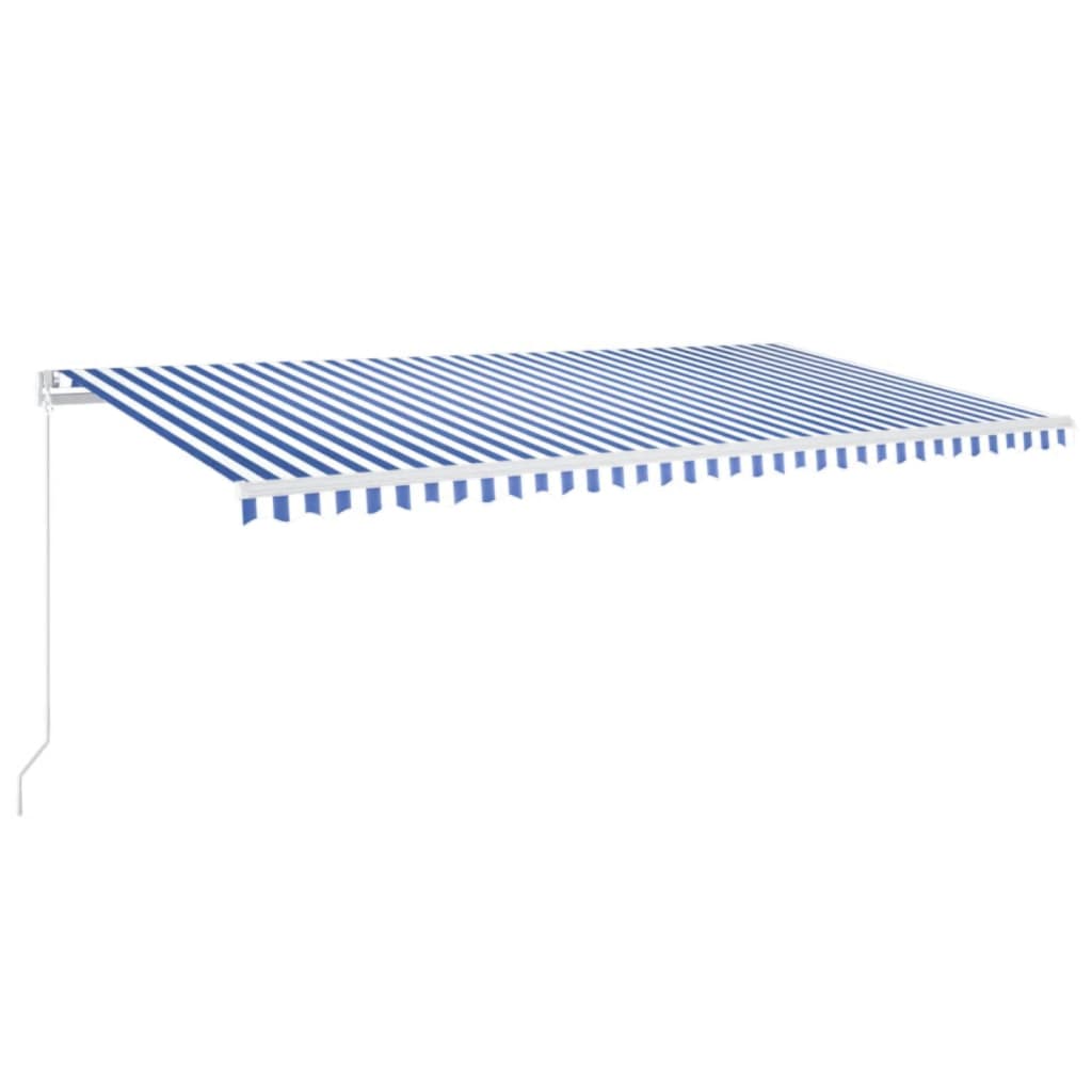 VidaXL Luifel handmatig uittrekbaar 600x350 cm blauw en wit