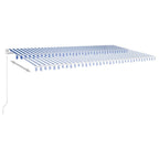 VidaXL Luifel handmatig uittrekbaar 600x350 cm blauw en wit