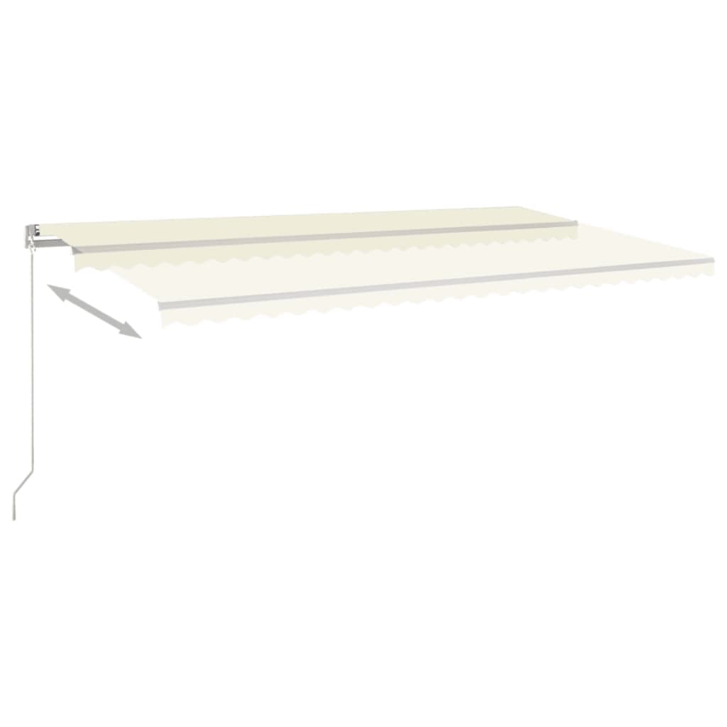 VidaXL Luifel handmatig uittrekbaar met LED 600x350 cm crèmekleurig