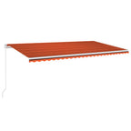 VidaXL Luifel handmatig uittrekbaar met LED 600x350 cm oranje en bruin