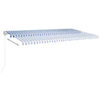 VidaXL Luifel automatisch uittrekbaar 600x350 cm blauw en wit