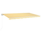 VidaXL Luifel automatisch uittrekbaar 600x350 cm geel en wit