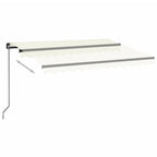 VidaXL Luifel handmatig uittrekbaar 350x250 cm crèmekleurig