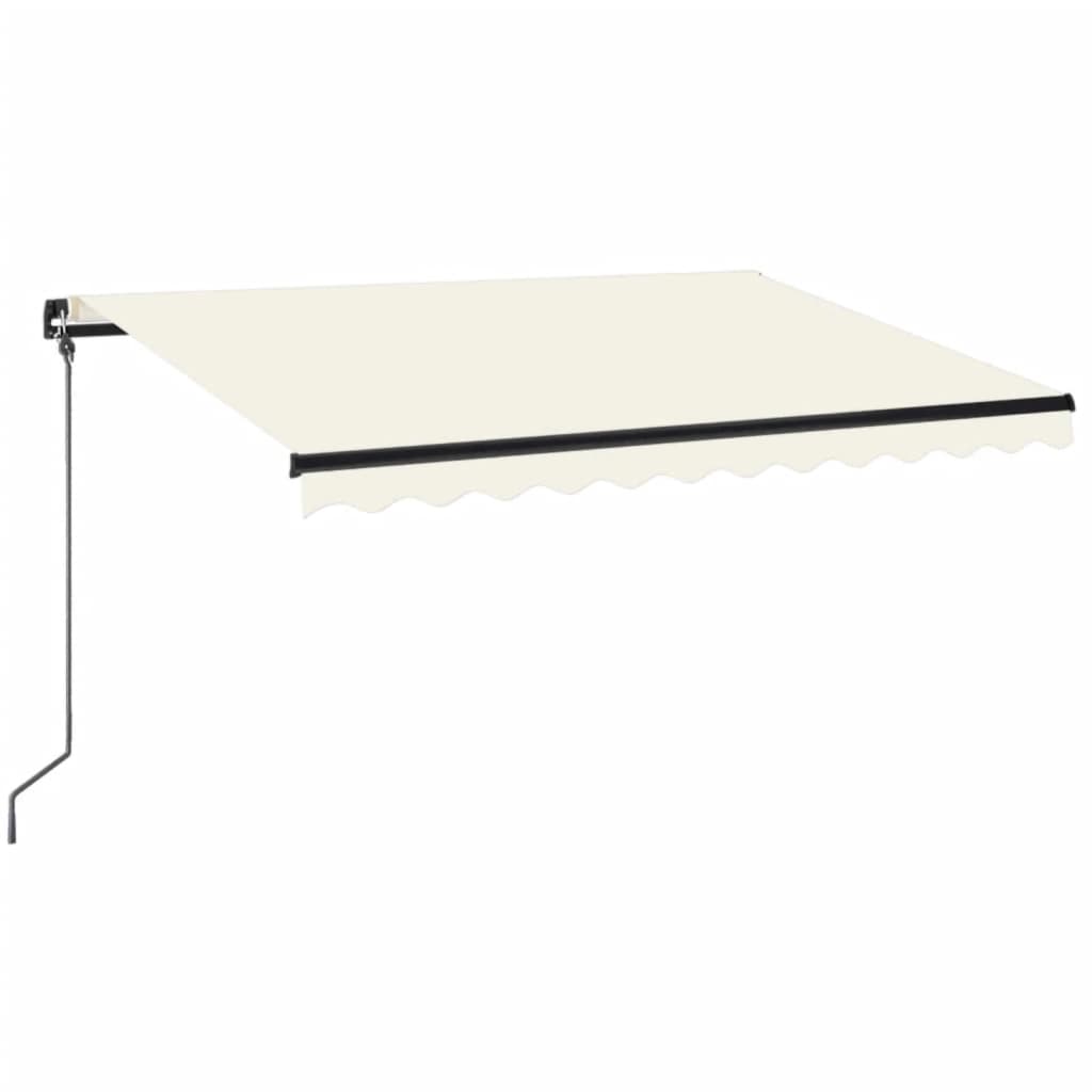 Vidaxl luifel handmatig uittrekbaar met led 350x250 cm crèmekleurig