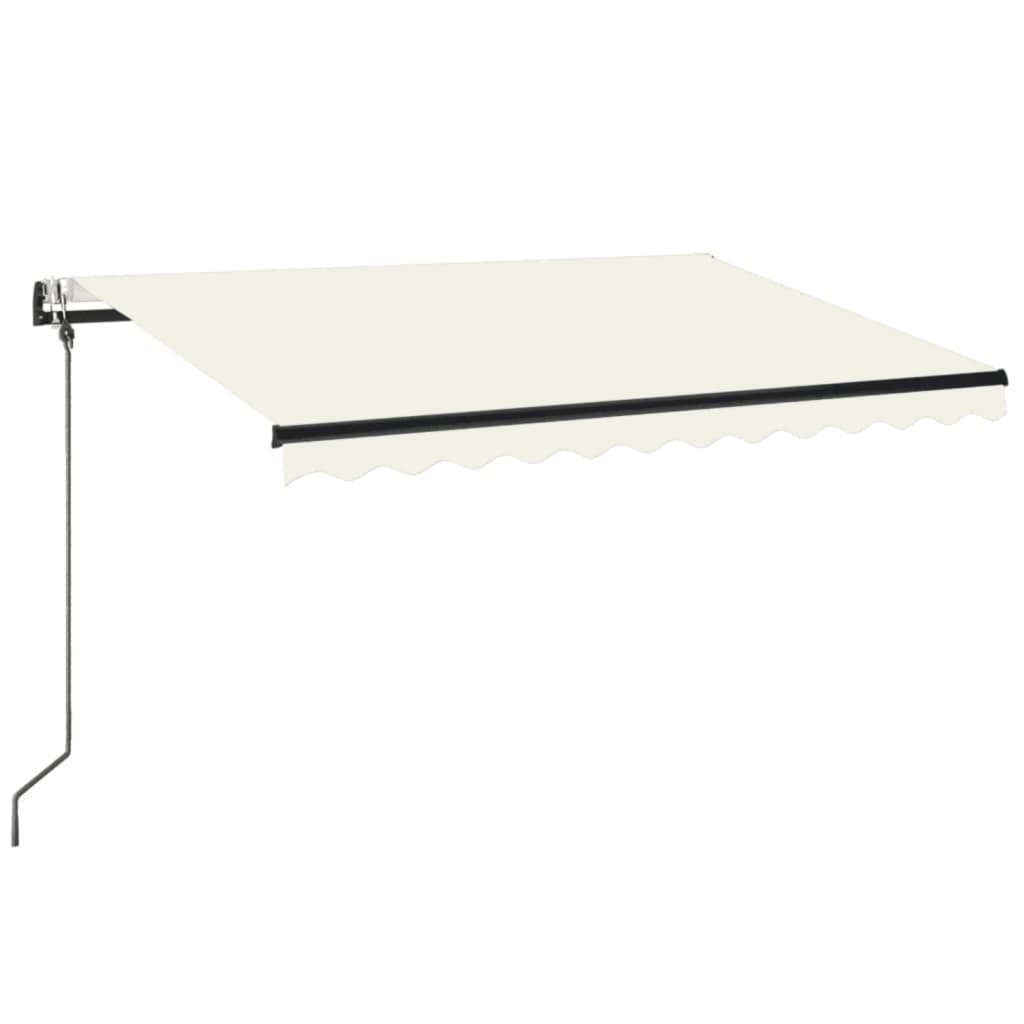 VidaXL Luifel automatisch met LED en windsensor 350x250 cm crèmekleur