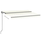 VidaXL Luifel automatisch met LED en windsensor 350x250 cm crèmekleur