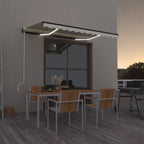 VidaXL Luifel automatisch met LED en windsensor 350x250 cm crèmekleur