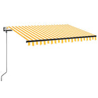 VidaXL Luifel automatisch met LED en windsensor 350x250 cm geel en wit