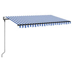 VidaXL Luifel automatisch met LED en windsensor 450x300 cm blauw wit