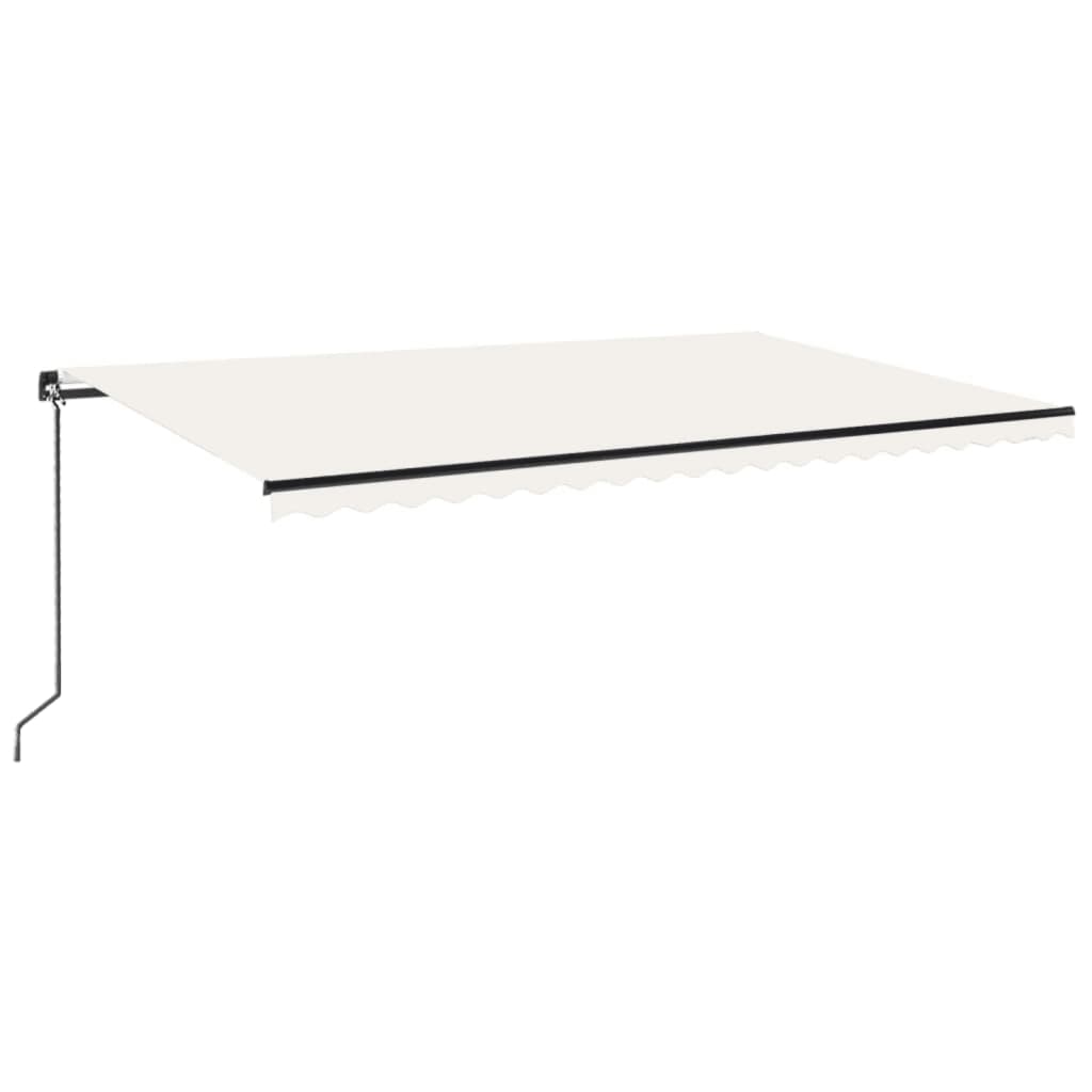VidaXL Luifel handmatig uittrekbaar met LED 500x300 cm crèmekleurig