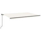 VidaXL Luifel handmatig uittrekbaar met LED 500x300 cm crèmekleurig
