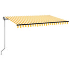 VidaXL Luifel handmatig uittrekbaar met LED 400x350 cm geel en wit