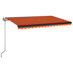 VidaXL Luifel automatisch met LED windsensor 400x350 cm oranje bruin